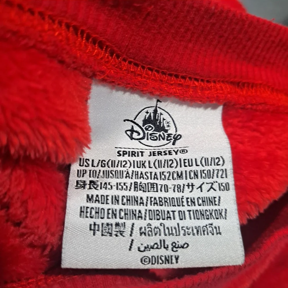 Disney Spirit Jersey Kids Red Fleece Mickey Mouse Walt Disney World Pullover L - Picture 2 of 7